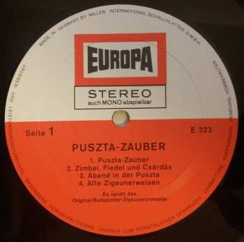 LP Original Budapester Zigeunerorchester: Puszta-Zauber