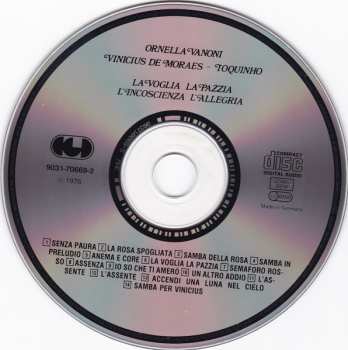 CD Vinicius de Moraes: La Voglia La Pazzia L'Incoscienza L'Allegria