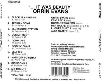 CD Orrin Evans: "...It Was Beauty"