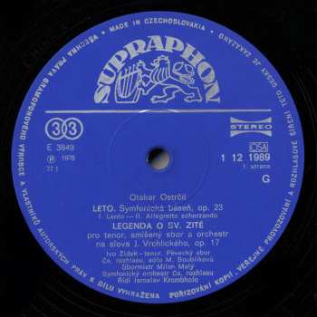 LP Prague Radio Symphony Orchestra: Legenda O Svaté Zitě / Léto