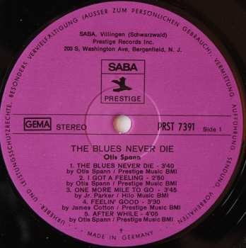 LP Otis Spann: The Blues Never Die!