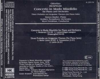 CD Ottorino Respighi: Concerto In Modo Misolidio For Piano And Orchestra / Three Preludes On Gregorian Themes (For Piano Solo)
