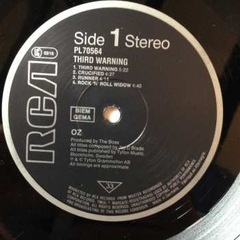 LP Oz: Iii Warning (super Deluxe + Booklet + Insert + Poster)