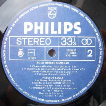 LP Paco De Lucía: Solo Quiero Caminar