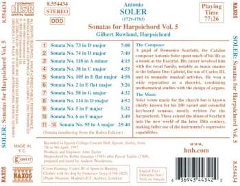 CD Padre Antonio Soler: Sonatas For Harpsichord Vol. 5