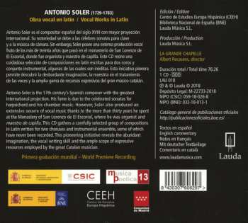CD Padre Antonio Soler: Obra Vocal En Latin