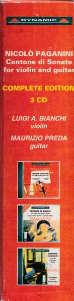 3CD/Caja Niccolò Paganini: Centone Di Sonate For Violin And Guitar - Complete Edition