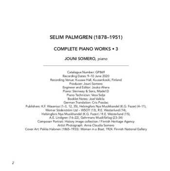 CD Selim Palmgren: Complete Piano Works, Vol. 3