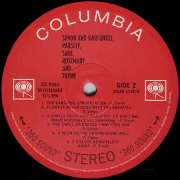 LP Simon & Garfunkel: Parsley, Sage, Rosemary And Thyme
