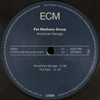 LP Pat Metheny Group: American Garage