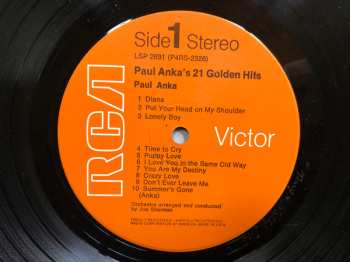 LP Paul Anka: Paul Anka's 21 Golden Hits