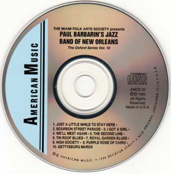 CD Paul Barbarin And His Jazz Band: The Oxford Series Vol. 15 Afternoon Concert