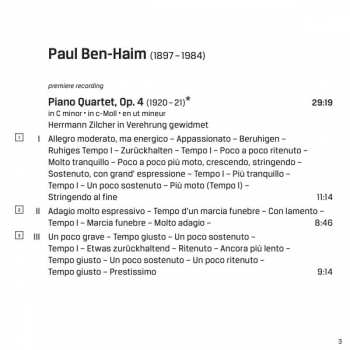 CD Paul Ben-Haim: Chamber Works