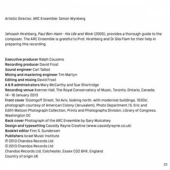 CD Paul Ben-Haim: Chamber Works