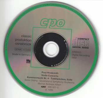 4CD/Caja Paul Hindemith: Complete Orchestral Works 3