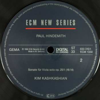 3LP/Caja Paul Hindemith: Sonatas For Viola / Piano And Viola Alone