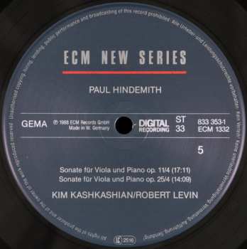 3LP/Caja Paul Hindemith: Sonatas For Viola / Piano And Viola Alone
