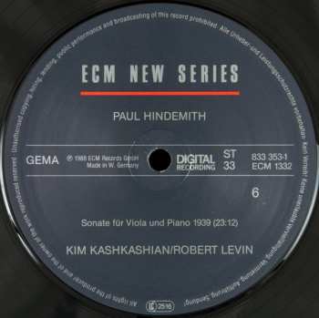 3LP/Caja Paul Hindemith: Sonatas For Viola / Piano And Viola Alone