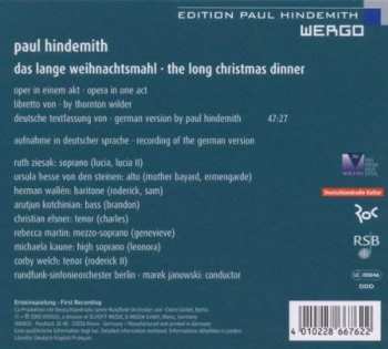 CD Paul Hindemith: The Long Christmas Dinner / Das Lange Weihnachtsmahl