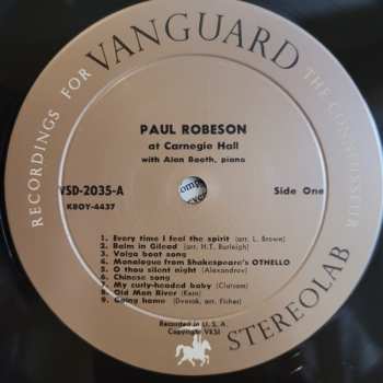 LP Paul Robeson: At Carnegie Hall