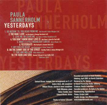 CD Paula Sannerholm: Yesterdays