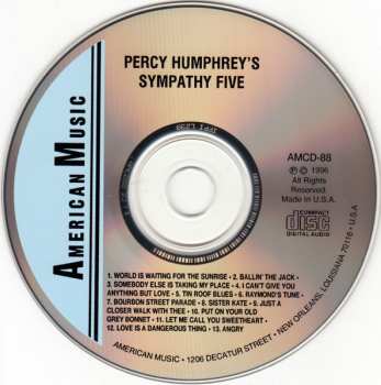 CD Percy Humphrey & His Sympathy Five: Percy Humphrey & His Sympathy Five / Blind Gilbert's Trio