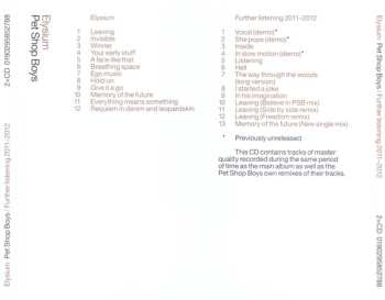 2CD Pet Shop Boys: Elysium / Further Listening 2011–2012