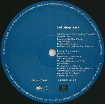 LP Pet Shop Boys: It's A Sin