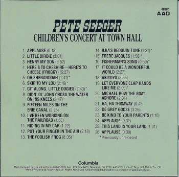 CD Pete Seeger: Children's Concert At Town Hall