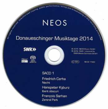 DVD/Caja/SACD Wolfgang Rihm: Donaueschinger Musiktage 2014