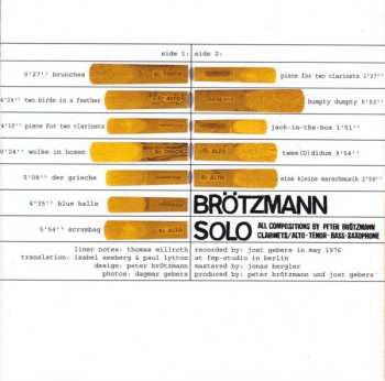 CD Peter Brötzmann: Solo - Wolke In Hosen