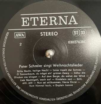 LP Peter Schreier: Peter Schreier Singt Weihnachtslieder