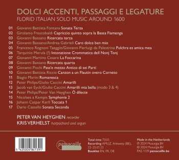 CD Peter Van Heyghen: Dolce Accenti, Passaggi E Legature - Florid Italian Solo Music Around 1600