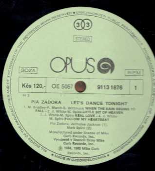 LP Pia Zadora: Let's Dance Tonight