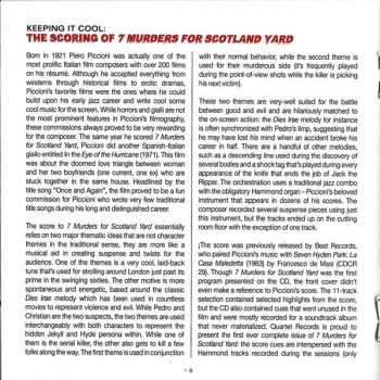 CD Piero Piccioni: 7 Cadaveri Per Scotland Yard (Complete Original Motion Picture Soundtrack) LTD