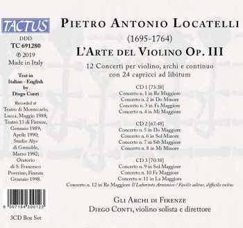 3CD/Caja Pietro Antonio Locatelli: L'Arte Del Violino Op. III