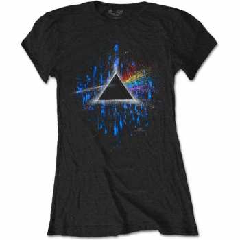 Merch Pink Floyd: Mujeres Camiseta Dark Side Of The Moon Blue Splatter 