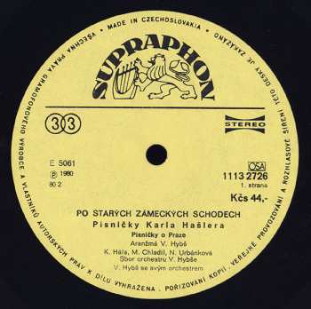 LP Václav Hybš Orchestra: Po Starých Zámeckých Schodech (Hybš Hraje Hašlera)