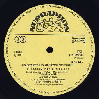 LP Václav Hybš Orchestra: Po Starých Zámeckých Schodech (Hybš Hraje Hašlera)