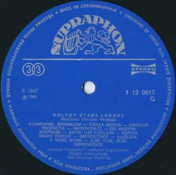 LP Prague Madrigal Singers: Koledy Staré Evropy