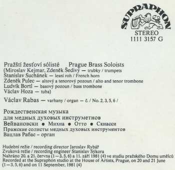 LP Václav Rabas: Vánoční Hudba Pro žestě / Christmas Brass Music