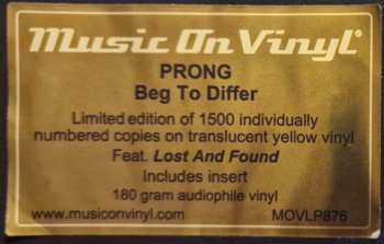LP Prong: Beg To Differ CLR | LTD | NUM