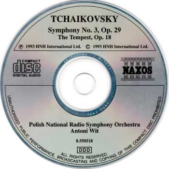 CD Pyotr Ilyich Tchaikovsky: Symphony No. 3 "Polish" / The Tempest, Op. 18