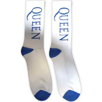 Mercancía Queen: Queen Unisex Terry Socks: Blue Logo (uk Size 7 - 11) 42 - 47