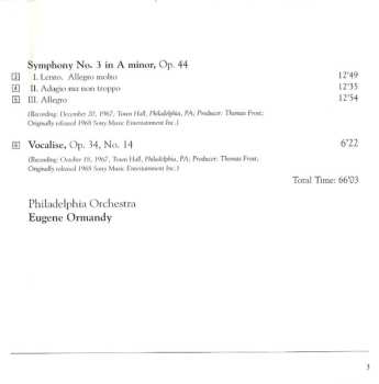 2CD Eugene Ormandy: Symphony No. 1 / Symphony No. 2 / Symphony No. 3 / Vocalise