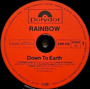LP Rainbow: Down To Earth