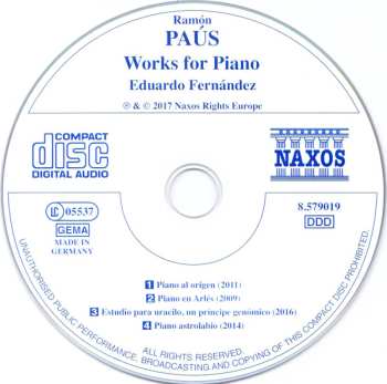 CD Ramón Paus: Works For Piano