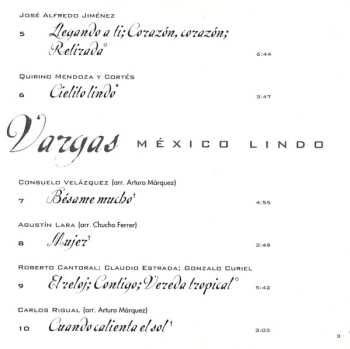 CD Ramón Vargas: México Lindo = Beautiful Mexico