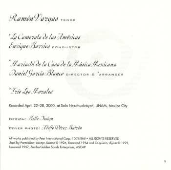 CD Ramón Vargas: México Lindo = Beautiful Mexico