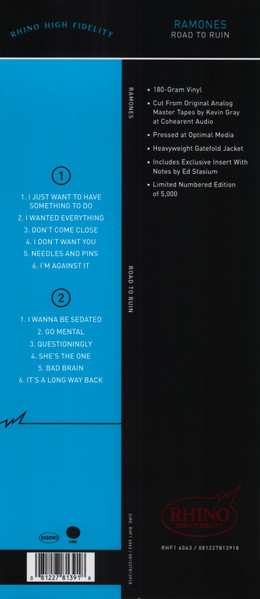 LP Ramones: Road To Ruin LTD | NUM